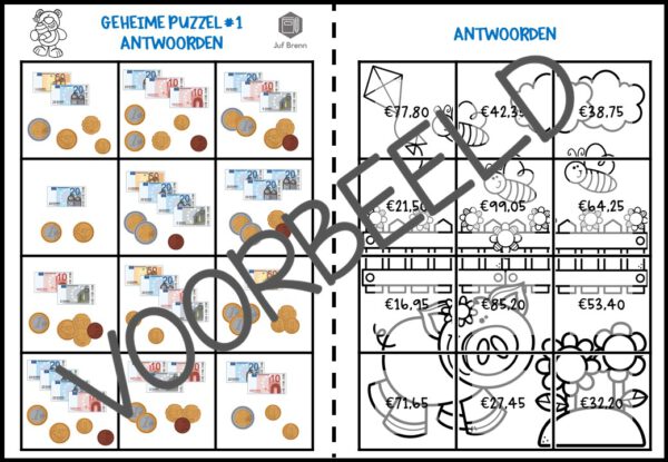 GEHEIME PUZZELS BEDRAGEN TOT 100 HELE EURO'S EN CENTEN - Afbeelding 3