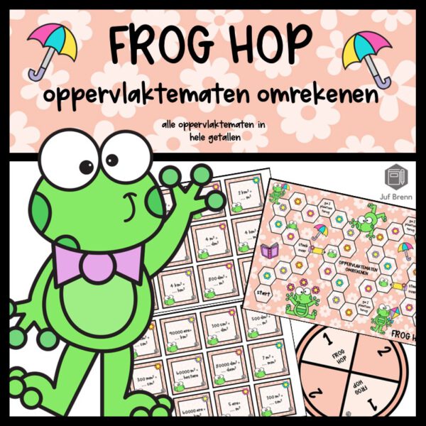 FROG HOP OPPERVLAKTEMATEN OMREKENEN IN HELE GETALLEN