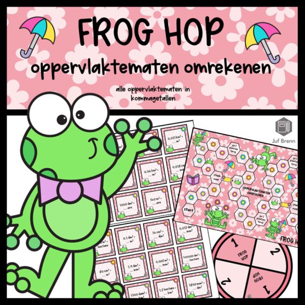 FROG HOP OPPERVLAKTEMATEN OMREKENEN IN KOMMAGETALLEN