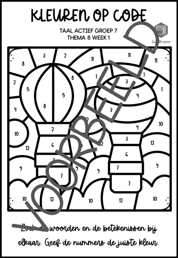 TAAL ACTIEF WOORDENSCHAT KLEUREN OP CODE GROEP 7 THEMA 8 - Afbeelding 2