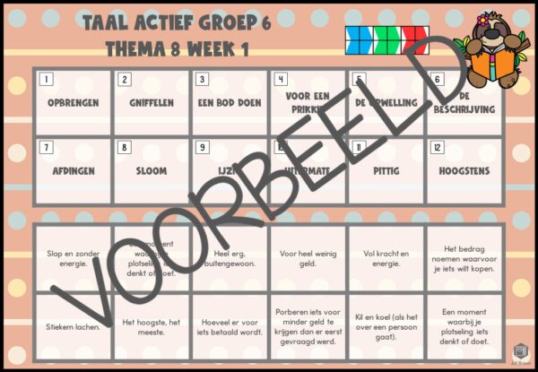 TAAL ACTIEF WOORDENSCHAT MINI LOCO GROEP 6 THEMA 8 - Afbeelding 2