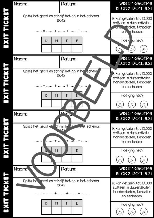 EXIT TICKETS WERELD IN GETALLEN 5 GROEP 6 BLOK 2 - Afbeelding 2