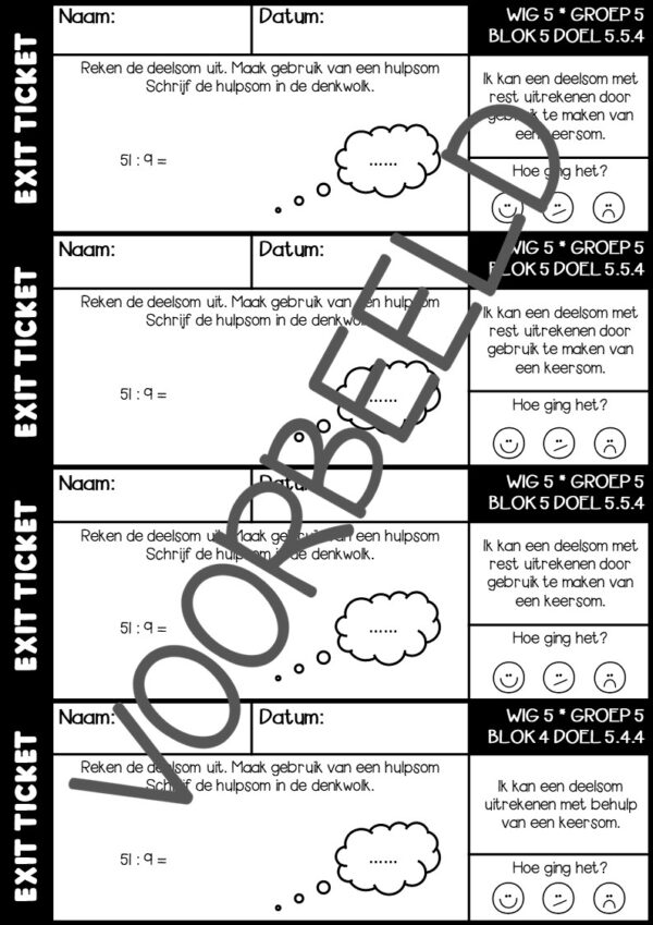 EXIT TICKETS WERELD IN GETALLEN 5 GROEP 5 BLOK 5 - Afbeelding 4