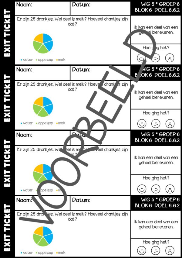 EXIT TICKETS WERELD IN GETALLEN 5 GROEP 6 BLOK 6 - Afbeelding 3