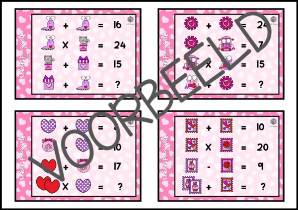 REKENPUZZELS VALENTIJN: REKENEN TOT 100 - Afbeelding 2