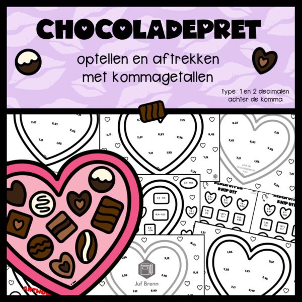 CHOCOLADEPRET: OPTELLEN & AFTREKKEN KOMMAGETALLEN 1 & 2 DECIMALEN