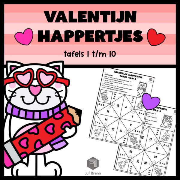 VALENTIJN HAPPERTJES TAFELS 1 TOT 10
