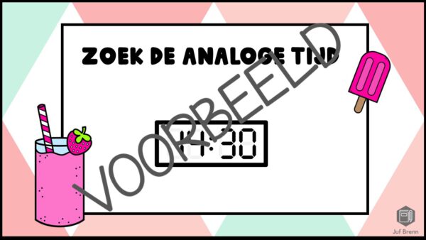 KLOKKENBINGO: HALVE UREN ANALOOG - DIGITAAL - Afbeelding 3