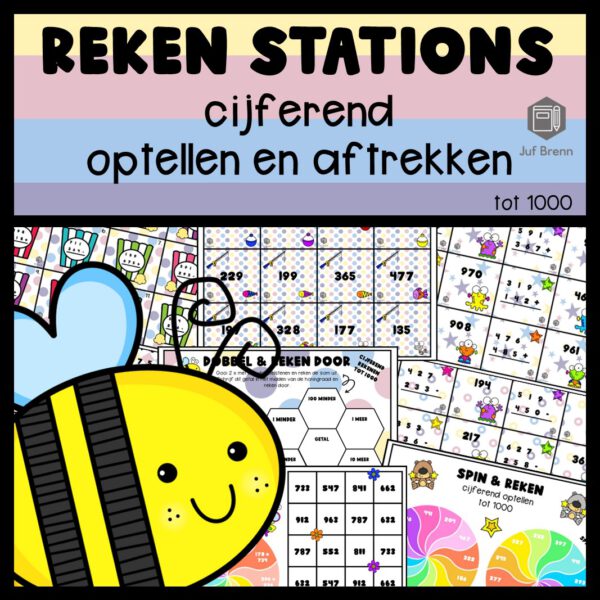 REKEN STATIONS CIJFEREND OPTELLEN & AFTREKKEN TOT 1000