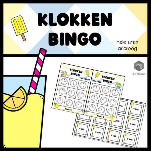 KLOKKENBINGO: HELE UREN ANALOOG