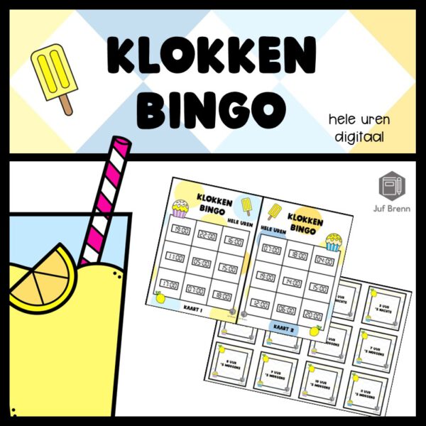 KLOKKENBINGO: HELE UREN DIGITAAL