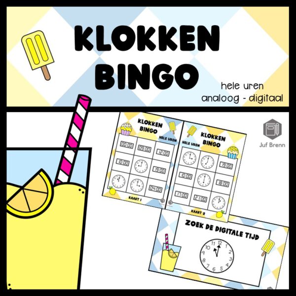 KLOKKENBINGO: HELE UREN ANALOOG - DIGITAAL