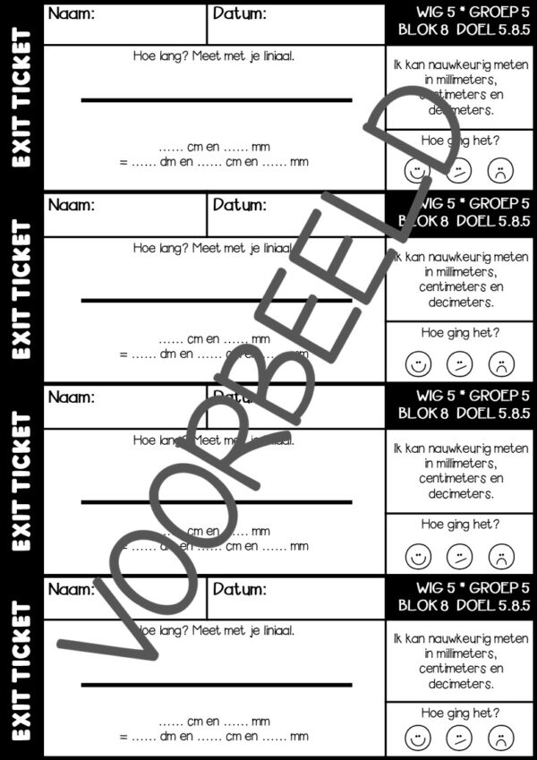 EXIT TICKETS WERELD IN GETALLEN 5 GROEP 5 BLOK 8 - Afbeelding 3