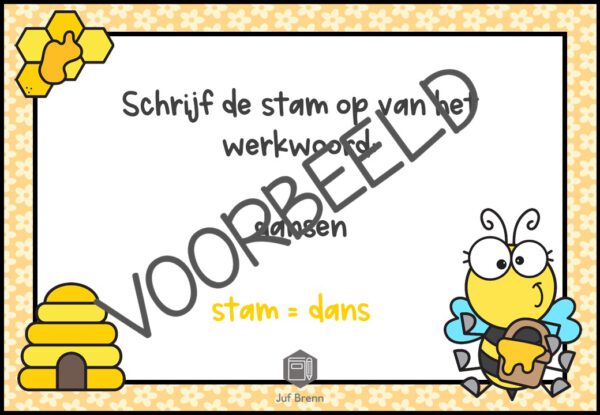 POWERPOINT: WERKWOORDEN VERVOEGEN HELE WERKWOORD - STAM - Afbeelding 3