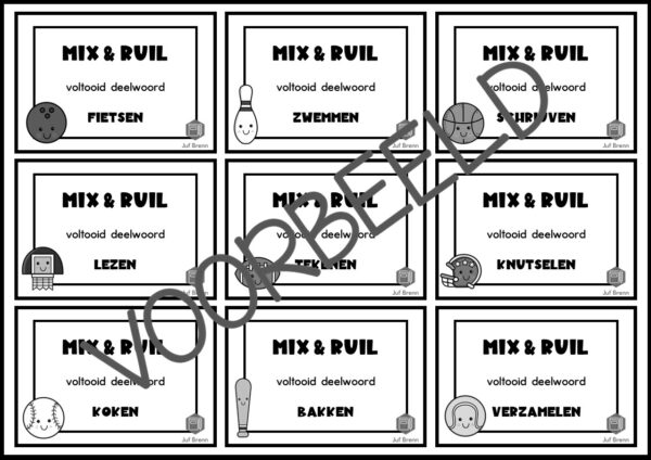 MIX & RUIL: WERKWOORDEN VOLTOOID DEELWOORD - Afbeelding 4