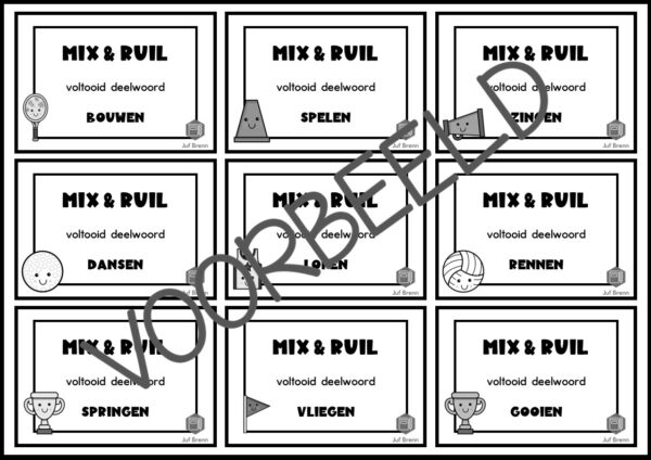 MIX & RUIL: WERKWOORDEN VOLTOOID DEELWOORD - Afbeelding 5