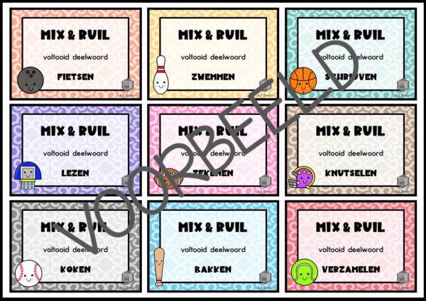 MIX & RUIL: WERKWOORDEN VOLTOOID DEELWOORD - Afbeelding 2