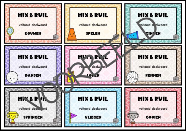 MIX & RUIL: WERKWOORDEN VOLTOOID DEELWOORD - Afbeelding 3