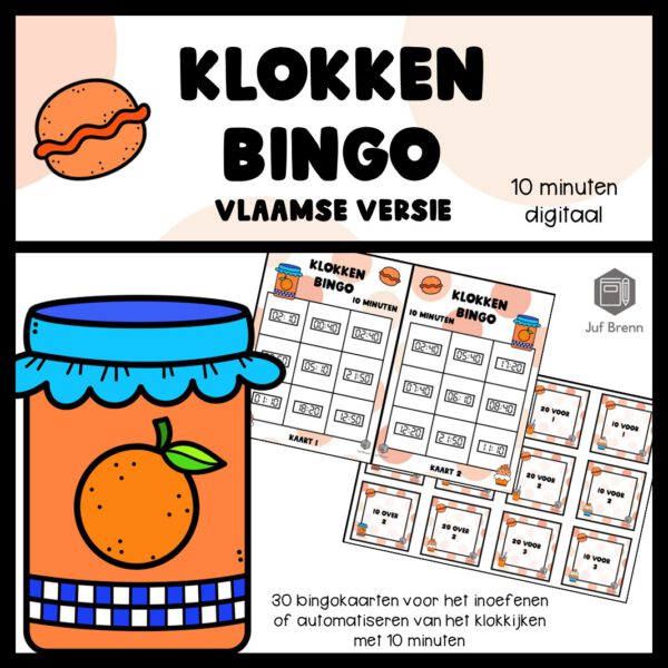 KLOKKENBINGO: 10 MINUTEN DIGITAAL VLAAMSE VERSIE