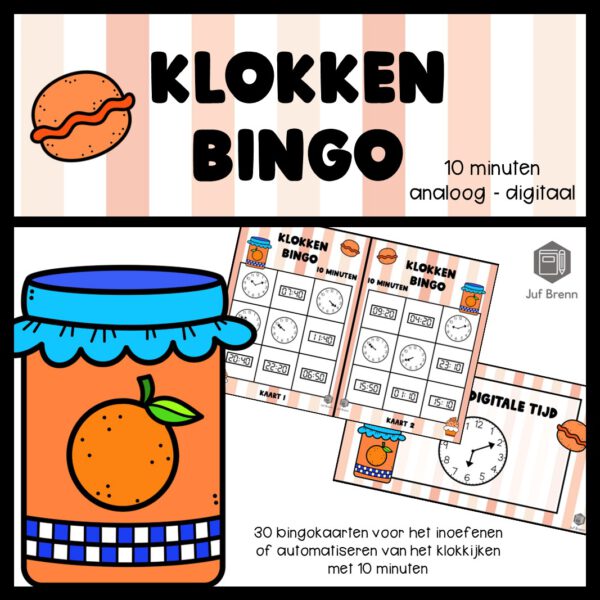 KLOKKENBINGO: 10 MINUTEN ANALOOG - DIGITAAL