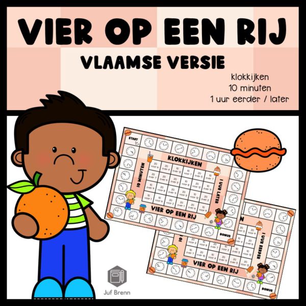 VIER OP EEN RIJ: KLOKKIJKEN 10 MINUTEN 1 UUR EERDER/LATER VLAAMSE VERSIE