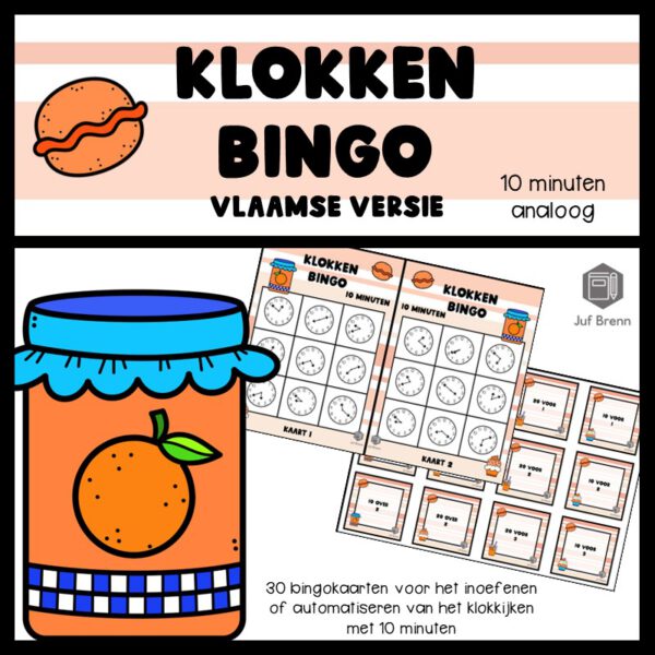 KLOKKENBINGO: 10 MINUTEN ANALOOG VLAAMSE VERSIE