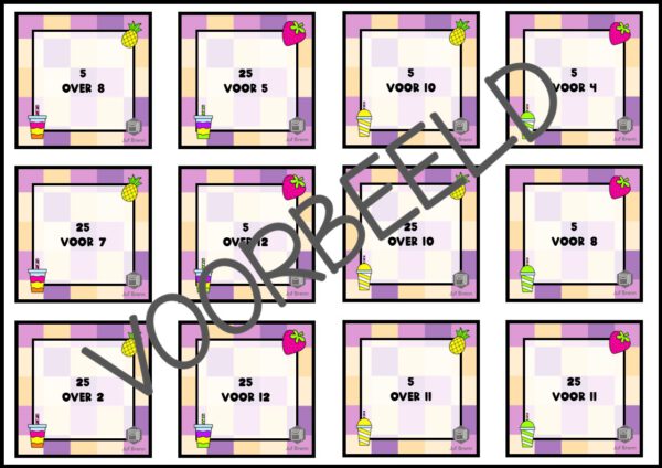 KLOKKENBINGO: 5 MINUTEN DIGITAAL VLAAMSE VERSIE - Afbeelding 3