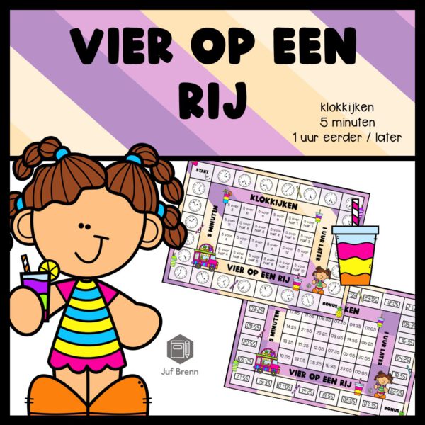 VIER OP EEN RIJ: KLOKKIJKEN 5 MINUTEN 1 UUR EERDER/LATER