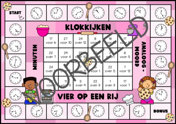 VIER OP EEN RIJ: KLOKKIJKEN MINUTEN VLAAMSE VERSIE - Afbeelding 2