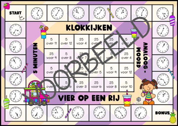 VIER OP EEN RIJ: KLOKKIJKEN 5 MINUTEN VLAAMSE VERSIE - Afbeelding 2