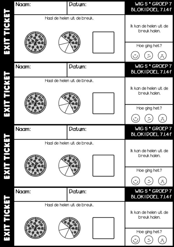 EXIT TICKETS WERELD IN GETALLEN 5 GROEP 7 BLOK 1 - Afbeelding 3
