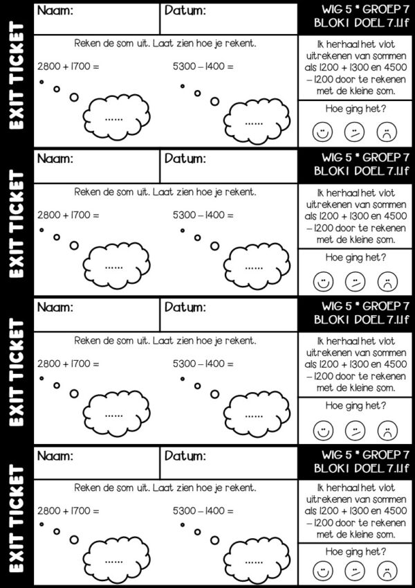 EXIT TICKETS WERELD IN GETALLEN 5 GROEP 7 BLOK 1 - Afbeelding 2