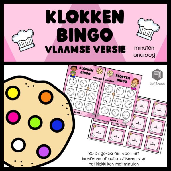 KLOKKENBINGO: MINUTEN ANALOOG VLAAMSE VERSIE