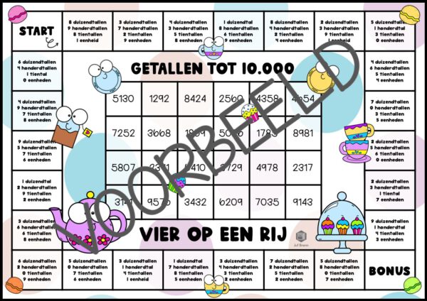 VIER OP EEN RIJ: GETALLEN TOT 10.000 - Afbeelding 2