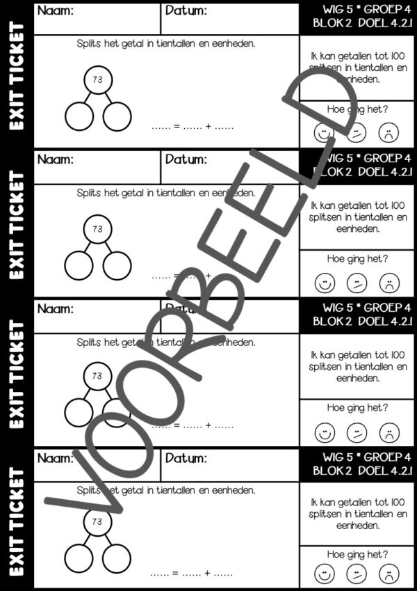 EXIT TICKETS WERELD IN GETALLEN 5 GROEP 4 BLOK 2 - Afbeelding 2