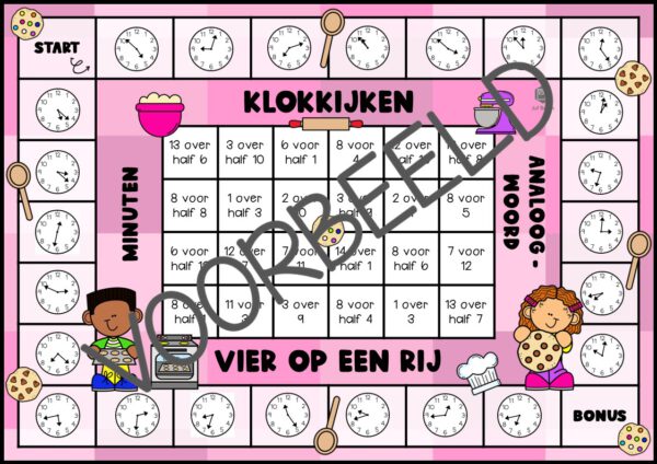 VIER OP EEN RIJ: KLOKKIJKEN MINUTEN - Afbeelding 2