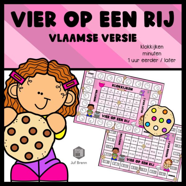 VIER OP EEN RIJ: KLOKKIJKEN MINUTEN 1 UUR EERDER/LATER VLAAMSE VERSIE