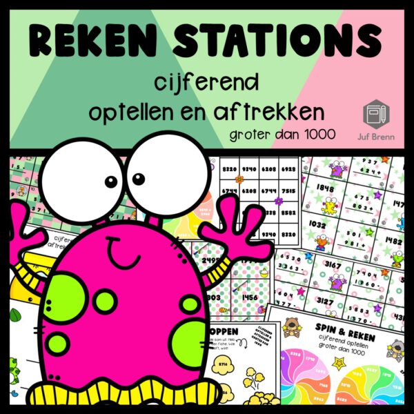 REKEN STATIONS CIJFEREND OPTELLEN & AFTREKKEN TOT GROTER DAN 1000