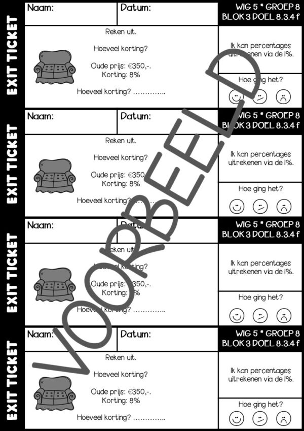 EXIT TICKETS WERELD IN GETALLEN 5 GROEP 8 BLOK 3 - Afbeelding 3