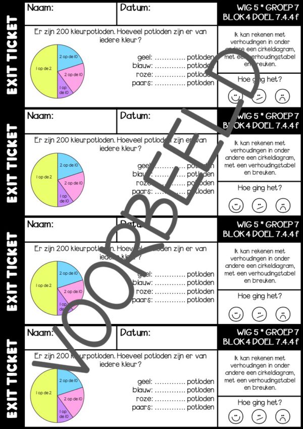 EXIT TICKETS WERELD IN GETALLEN 5 GROEP 7 BLOK 4 - Afbeelding 3