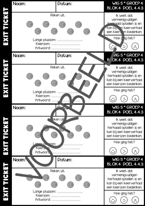 EXIT TICKETS WERELD IN GETALLEN 5 GROEP 4 BLOK 4 - Afbeelding 4