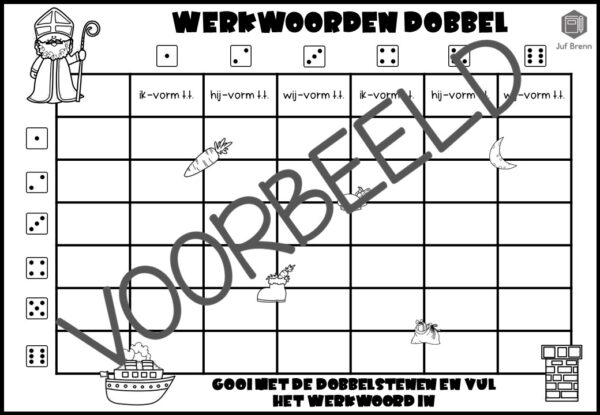 WERKWOORDEN DOBBEL SINTERKLAAS - Afbeelding 2