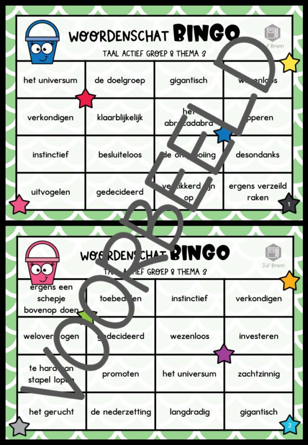 TAAL ACTIEF VERSIE 5 WOORDENSCHATBINGO GROEP 8 THEMA 3 - Afbeelding 2