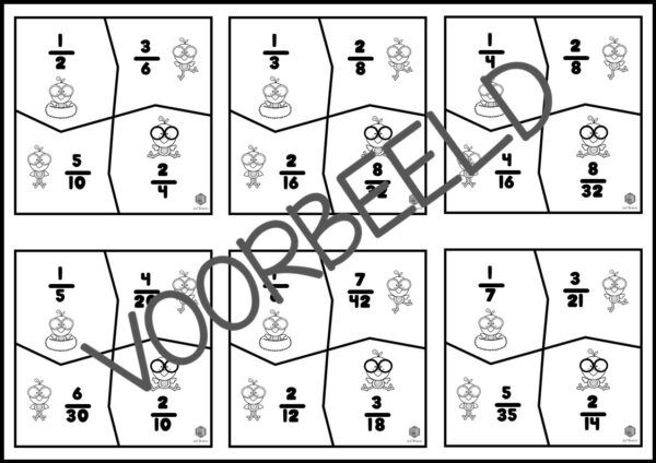 BREUKEN PUZZELS: GELIJKWAARDIGE BREUKEN - Afbeelding 3