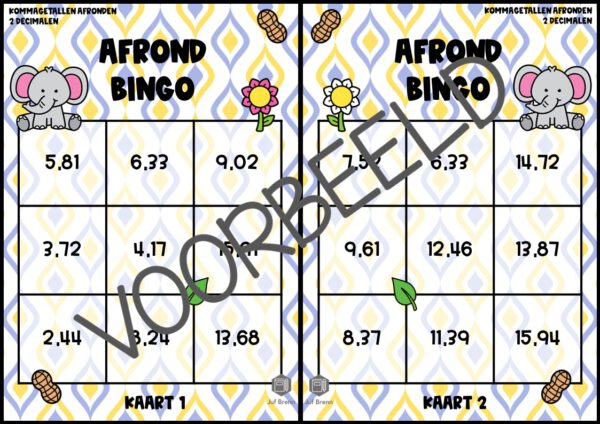 AFROND BINGO: KOMMAGETALLEN AFRONDEN OP 2 DECIMALEN - Afbeelding 2