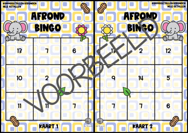 AFROND BINGO: KOMMAGETALLEN AFRONDEN OP HELE GETALLEN - Afbeelding 2