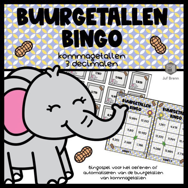BUURGETALLEN BINGO: KOMMAGETALLEN MET 3 DECIMALEN