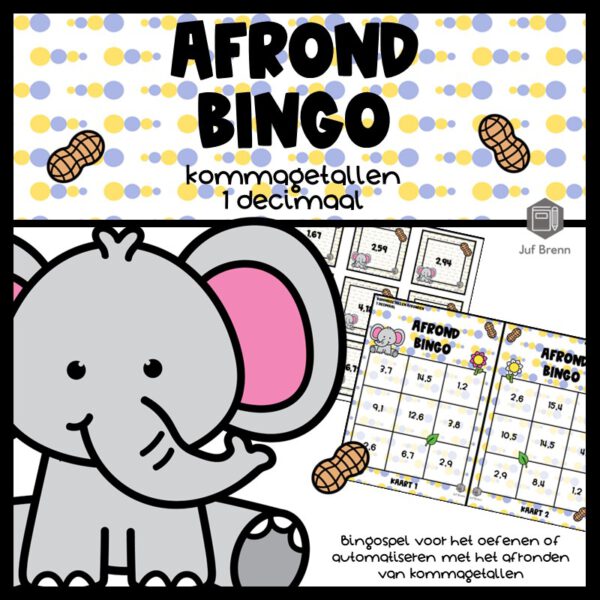 AFROND BINGO: KOMMAGETALLEN AFRONDEN OP 1 DECIMAAL