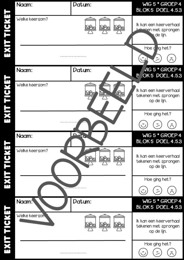 EXIT TICKETS WERELD IN GETALLEN 5 GROEP 4 BLOK 5 - Afbeelding 3