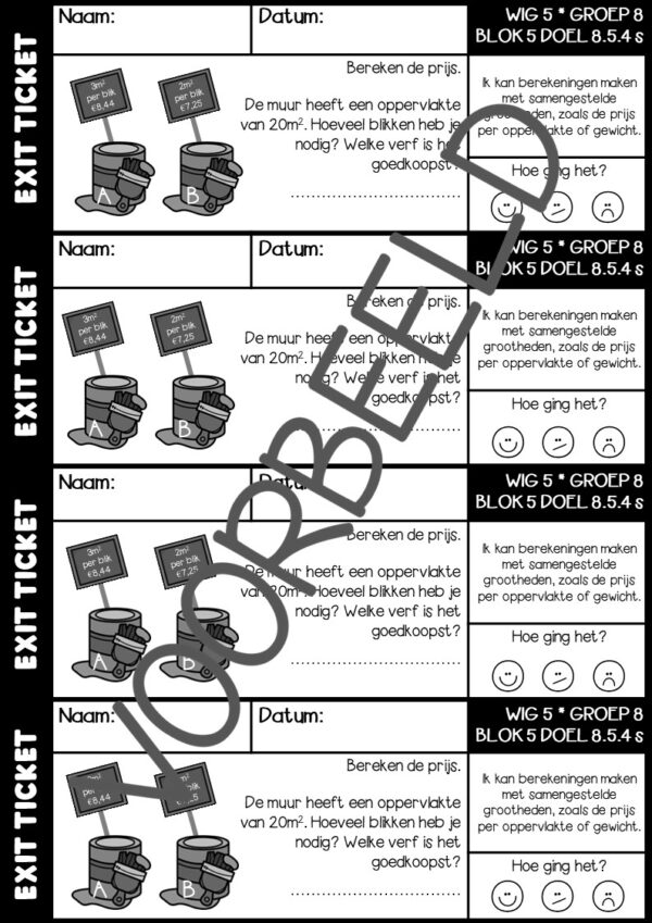 EXIT TICKETS WERELD IN GETALLEN 5 GROEP 8 BLOK 5 - Afbeelding 4